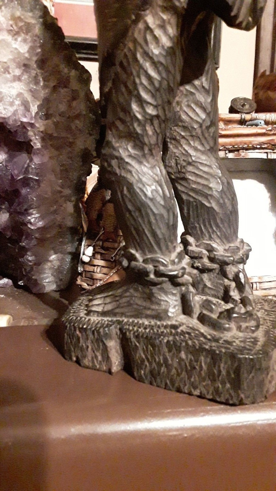 Early 20th Century African Carved Wooden Figurine Slave Chains Shackles 1900's