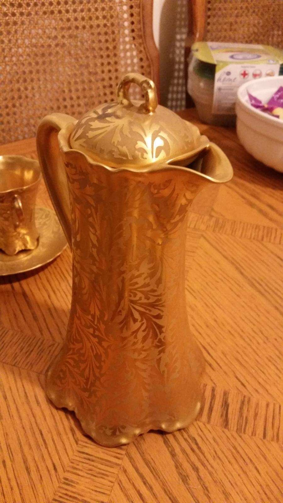 Jesse Dean - 1865 - Gold Decorated French Porcelain Tea Coffee Chocolate Set