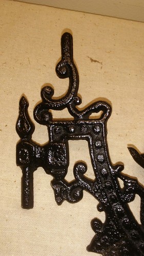 VTG Antique Victorian Cast Iron Oil Lamp Wall Sconce  Filigree NO Bracket 8 