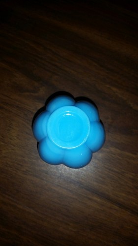 Antique Salt or Pepper Shaker Pressed Melon 6 Rib Light Blue Milk Glass - NO LID