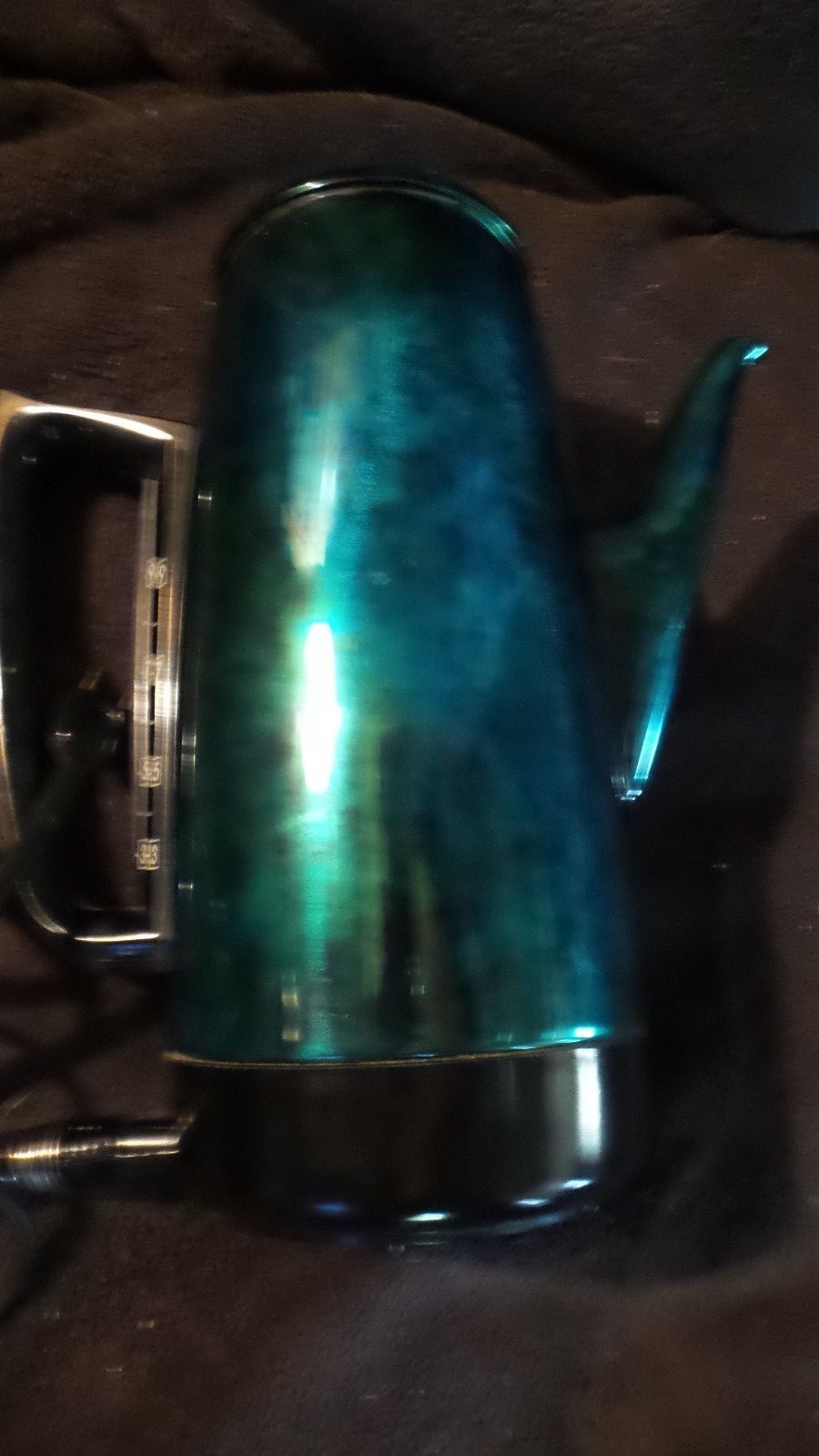 Vintage RARE General Electric 12 Cup Automatic Coffee Perco Pot Iridescent Blue