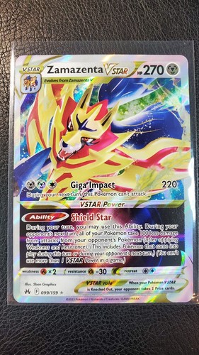 zamazenta vstar pokemon card price V & 099/159 - Crown Zenith VSTAR Power Ability — Shield Star During your turn Zamazenta VSTAR 99/159 Price 2026