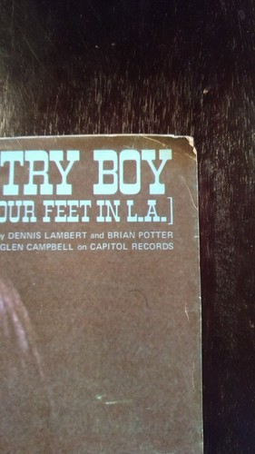 GLEN CAMPBELL AUTOGRAPHED 9X12 SHEET MUSIC PHOTO SIGNED IN BLUE PEN COA!!