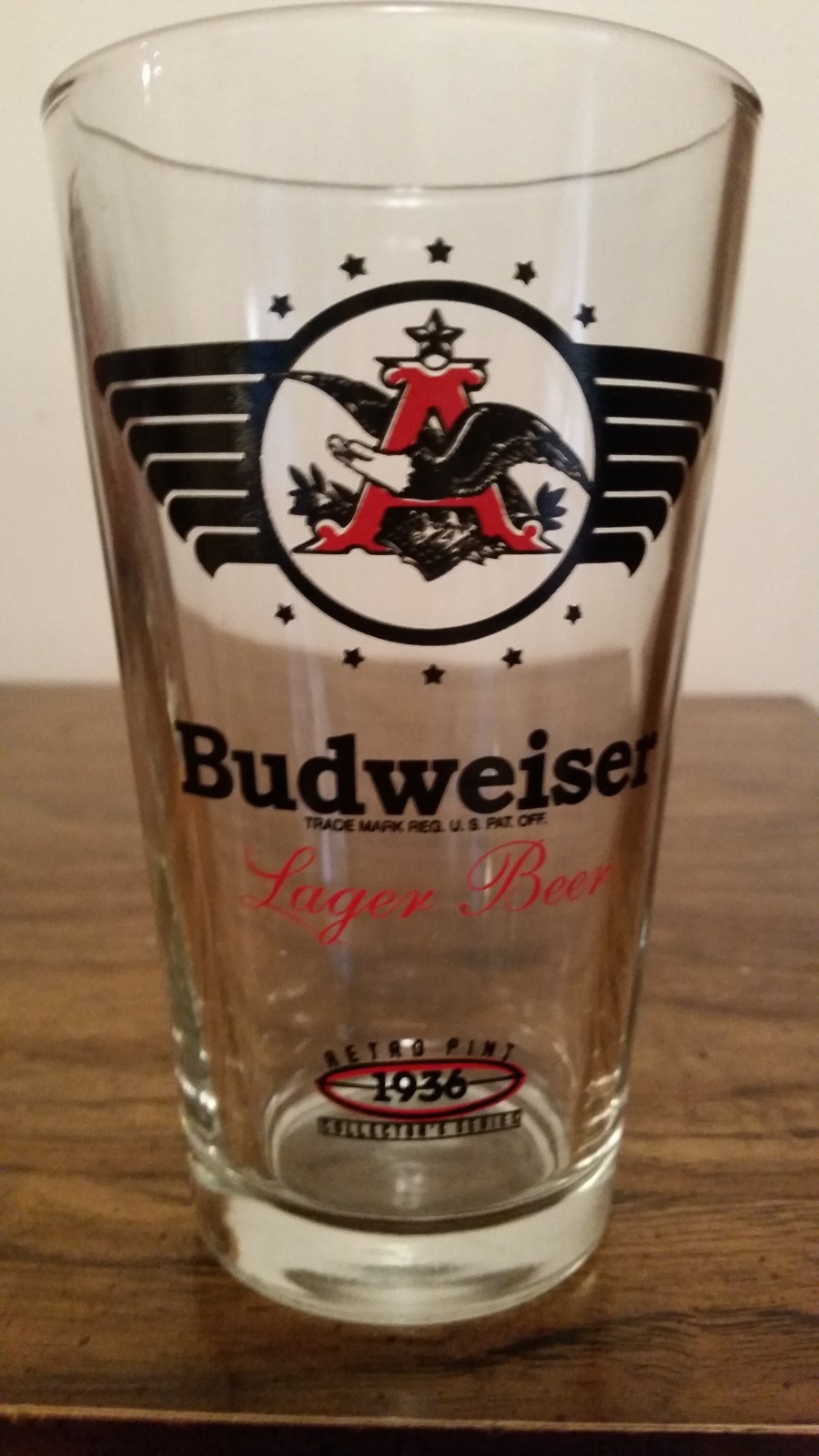 Budweiser Retro Pint Glasses.