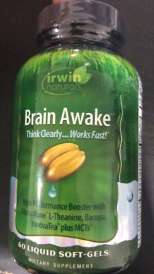 Irwin Naturals Brain Awake 60 Liquid Soft-gels EXP. 01/2025+ (G8)