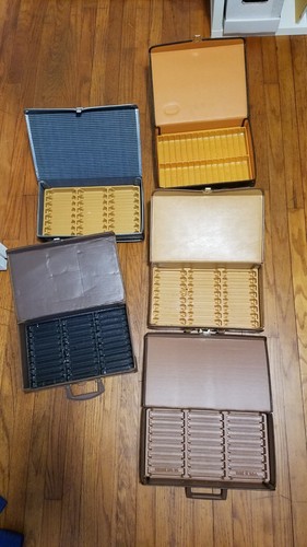 Lot Of 5 Cassette Tape Carrying Cases Holders Vintage