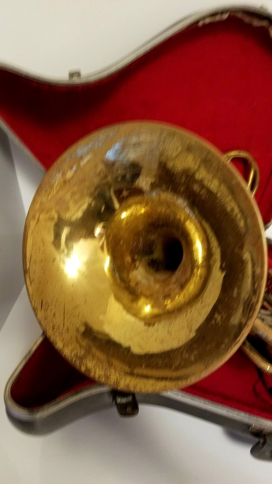 VTG. LORENZO SANSONE (NEW YORK) FRENCH HORN w EXTRA TUBING, MOUTHPIECE & CASE
