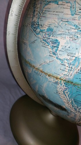 Rand McNally World Portrait Globe Raised Topography Metal Base