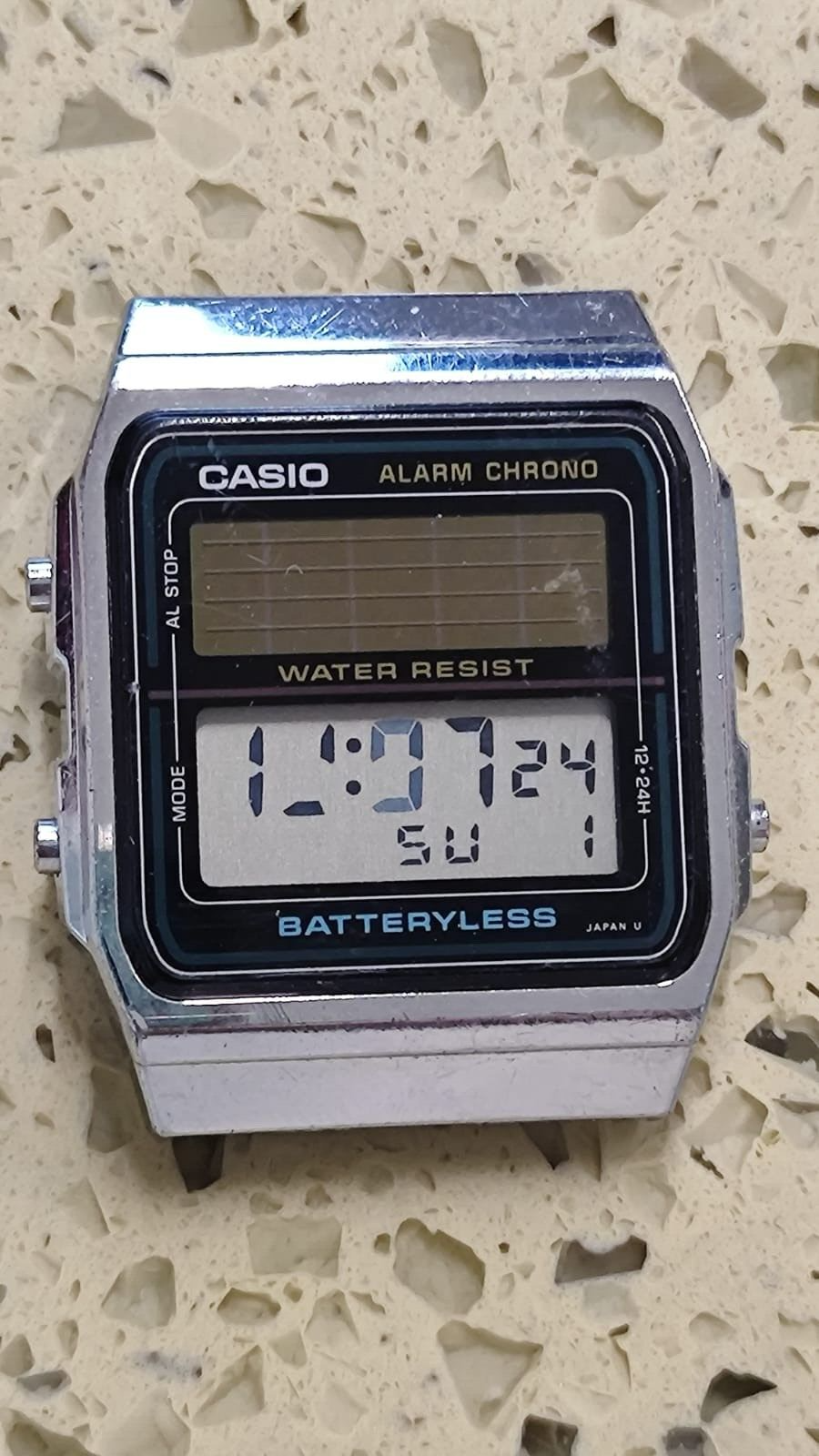 CASIO AL-180 mod 686 Batteryless Men Digital Watch JAPAN