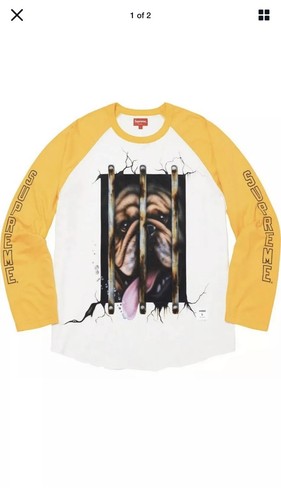 supreme dog raglan L/S top yellow