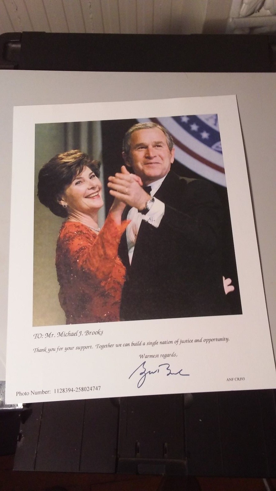 3 Donor Photos -- President George and Laura Bush (Lot 52518F)