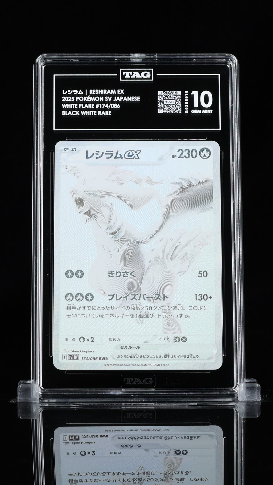 2025 ポケモンカード レシラムex #174 Gem Mint 10 TAG 10 GEM MINT JAPANESE POKEMON 2025 RESHIRAM ex 174/086