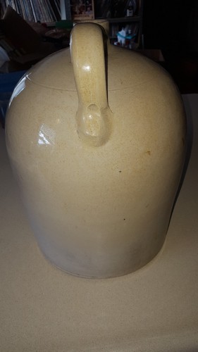 ANTIQUE 3 GALLON SALT GLAZED? CROCK JUG COBALT BLUE 3