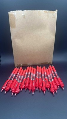 Patikil Red Gel Pens Pack of 17 0.5mm Fine Point Clear Barrel Soft Grip Smooth