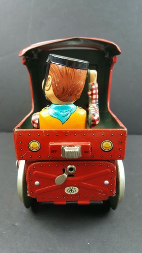 WESTERN BUFFALO TIN LITHO TRAIN CONDUCTOR Trade Mark Modern Toys Red Engine