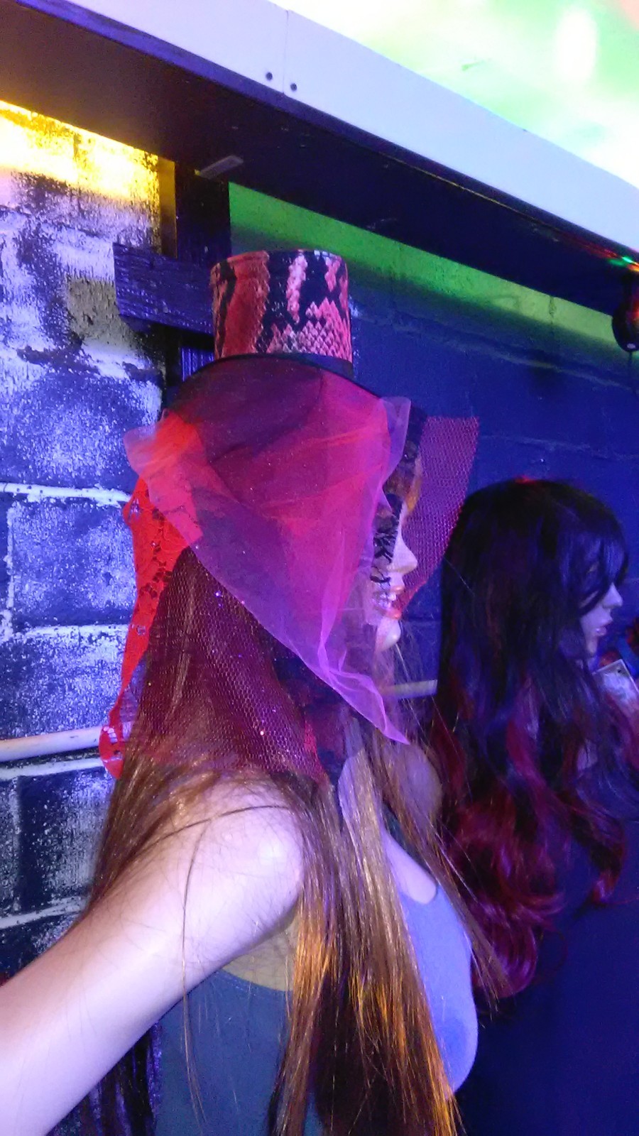 Ladies veiled Fascinator Top Hat / with matching Clutch - Burlesque -Western