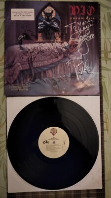 Dio Dream Evil promo signed LP by entire band  Ronnie James Dio