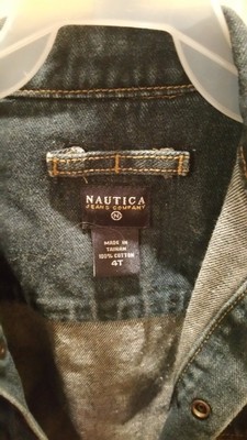 NAUTICA Jeans Co Blue Denim Work Chores Style Jacket Coat Childrens 4T