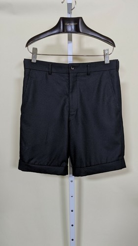 ☆COMME des GARCONS☆ Men's Overfit Dark Blue Tencel Short S Comme see Garcons Homme Plus 2016 Black Wool Roll Cuff