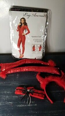 Leg Avenue Womens Red Spandex Catsuit or Red Devil Costume