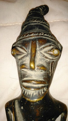 African dogon totenic figures male female 19-20th century Brass