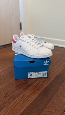 Size 8 - adidas Stan Smith White Active Pink W - NWT