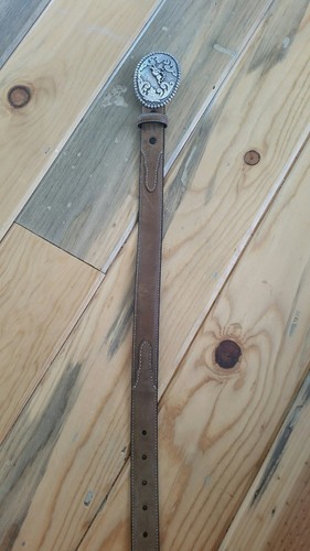 Nocona 18 Inch All Leather Cowboy Belt With Bullrider Buckle