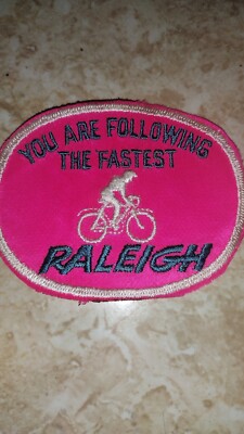vintage sew on patch You Are Following The Fastest Raleigh