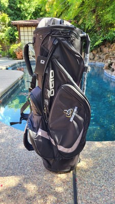 Ogio Vision Golf Stand Bag 425044 Black Silver 8 Way OSFA w/ Hercules Tires Logo