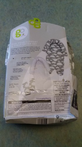 Go Goldbug Dou Head Support & Strap Cover Set Grey & White 4piece Set