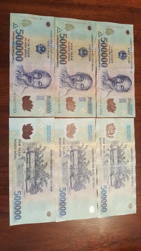 1 MILLION VIETNAMESE DONG VIETNAM VND 500,000 x 2 = 1,000,000 Banknotes CIRC IQD