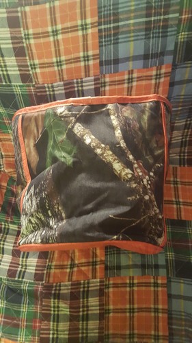 CAMO W/ORANGE CROCO TRIM INSULATED COOLER W/ATTACHED BOTTLE OPENER-20x11x10 1/2