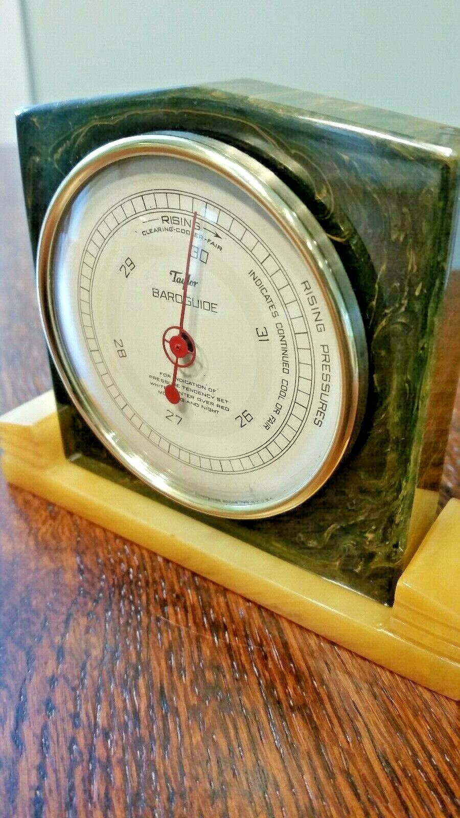 Vintage Art Deco Taylor Baroguide Barometer set in Catalin/Bakelite