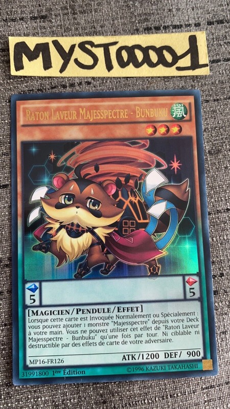 Carte Yu-Gi-Oh! Raton Laveur Majesspectre - Bunbuku Mp16-Fr126 FranÃ§Ais Occasion