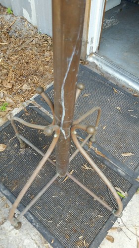 Vintage brass standing hat and coat rack