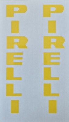 PIRELLI 2x Decals Oracal 651 Gloss Yellow 150mm x 30mm Mototbike Car Sticker