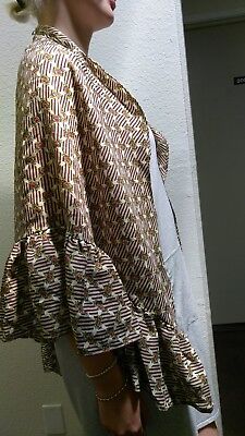 FLORAL SHAWL PRAIRIE RUFFLED TRIANGLE SCARF COSTUME IDEAS HALLOWEEN BOHO 70S VTG
