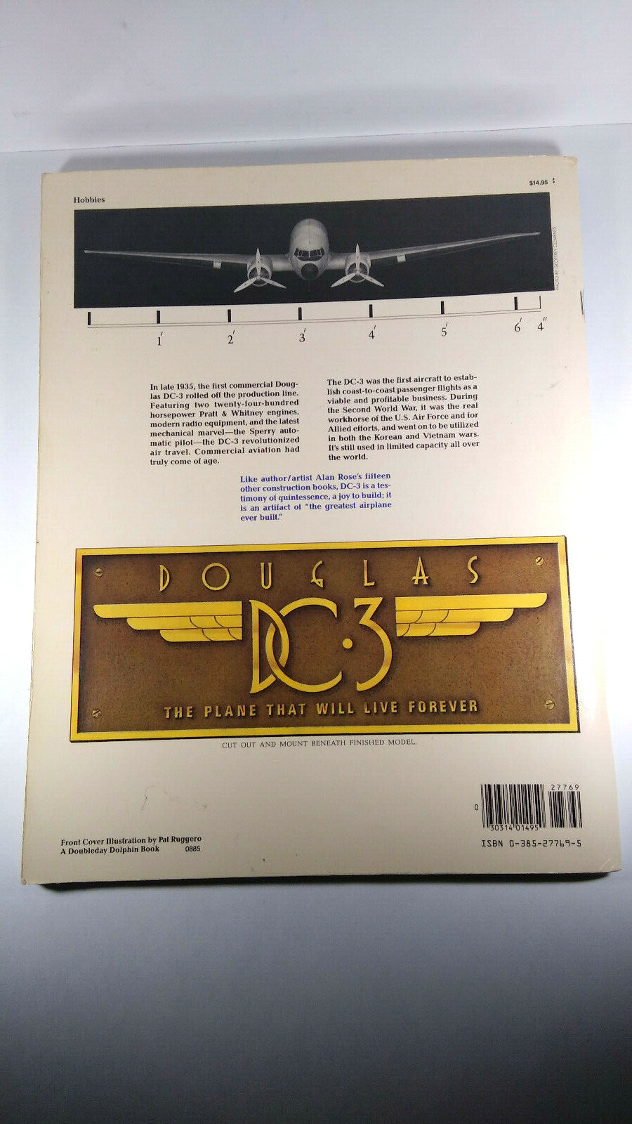 Vintage 1985 DC-3 Complete Paper Model Kit 6' 4