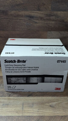 3M 07445 Scotch-Brite Light Cleansing Hand Pad 6 in x 9 in (20 Pads) Opens in a 