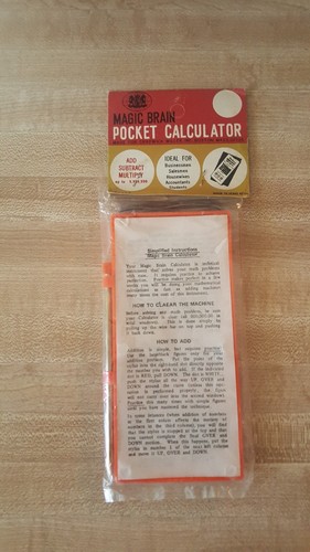 Vintage Magic Brain Pocket Calculator; 92344;  In Original Package!