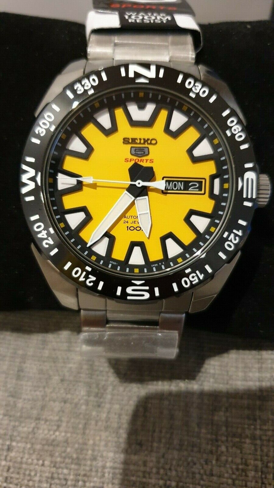 SEIKO 5 Sports SRP745K1 Yellow Stainless Steel Automatic SEIKO 5 Sports SRP745K1 Yellow Stainless Steel Automatic
