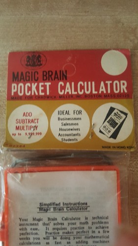 Vintage Magic Brain Pocket Calculator; 92344;  In Original Package!