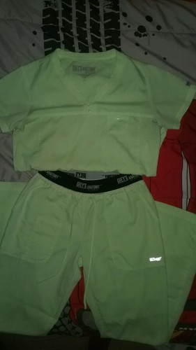 Grey's Anatomy Womens active Scrub Set - Top Size XS - Pants Size XS petite