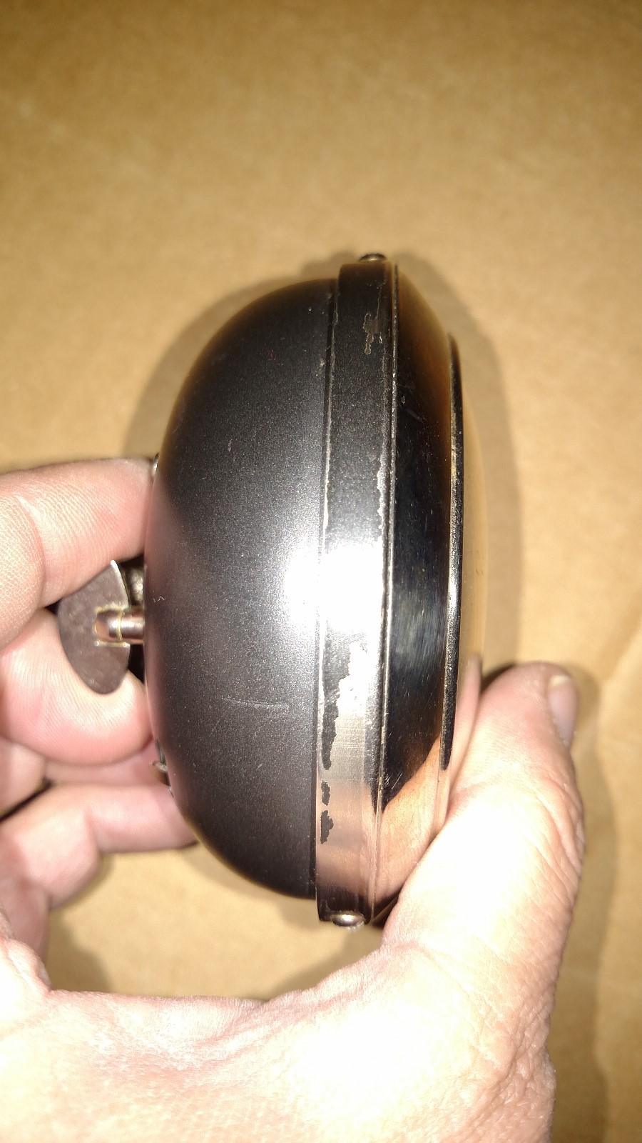 Vintage Westclox Baby Ben Alarm Clock 61V 2A? Gold Tone Steampunk Wind Up