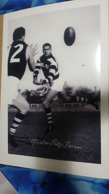 GRAHAM POLLY FARMER SIGNED GEELONG BIG 18X 12 INCH PHOTO