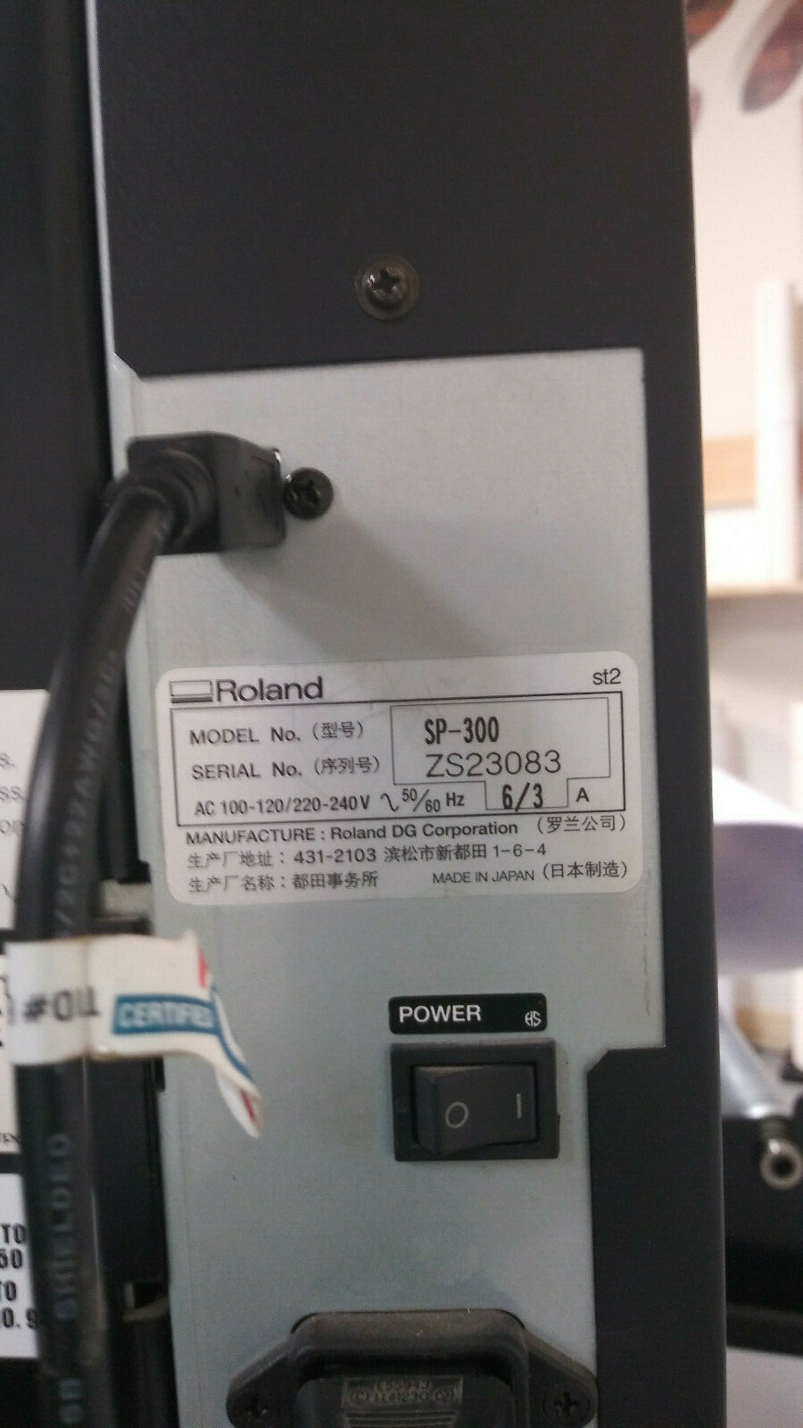 Roland Versacamm SP300v Printer/Cutter w/ Laptop Computer.
