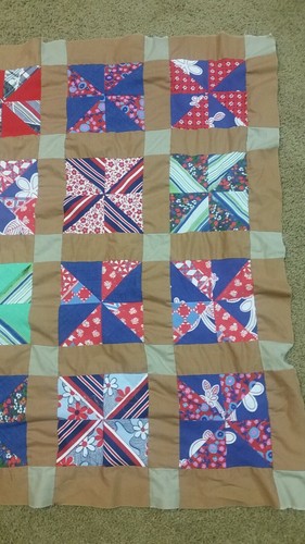 Vintage Magic Eight/ Pinwheel ? Quilt Top Unfinished 44 X 36 1/4