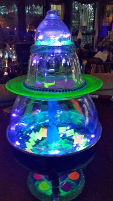 HANDCRAFTED UV BLACKLIGHT 3 TEIR TABLETOP FAIRY LAMP BATTERY 8 MODE REMOTE