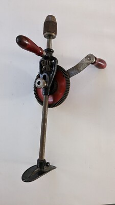 VINTAGE MOHAWK DRILL PAT NO. 1770884 2 SPEED CRANK DRILL/SHOULDER REST