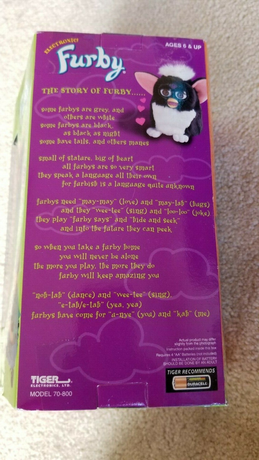 NIB Tiger Electronics 1999 Electronic Furby Model 70-800 Never Opened